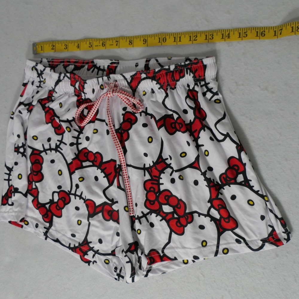 Hello Kitty Sanrio Women Sleep Shorts S/M White Character Print Kawaii Y2K Retro